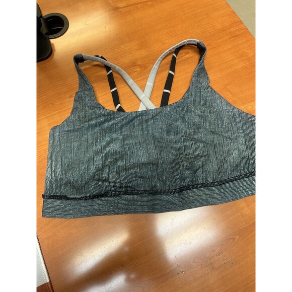 Lululemon Energy Bra Burlap Texture Black Dune Cayman Stripe Black Mojave Tan 6 - Picture 3 of 5